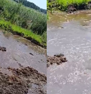 Buldan Yayla Gölünde temizleme çalışmaları esnasında su kaynağı bulundu
