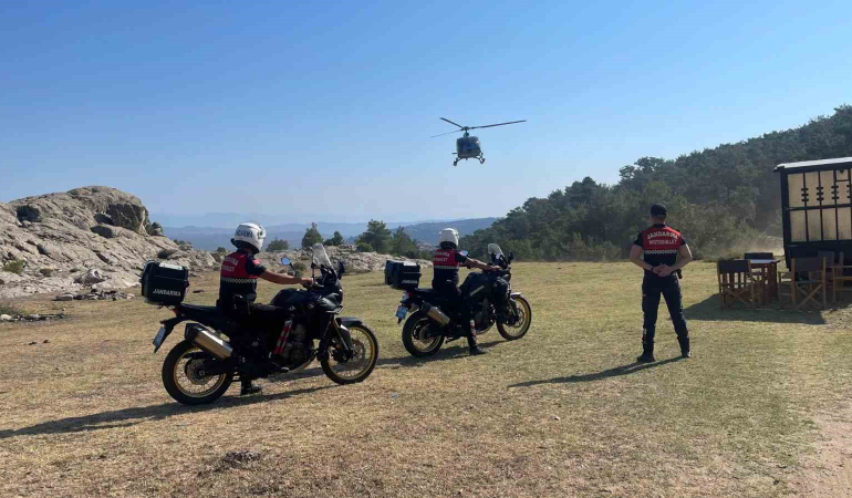 Jandarma ekipleri helikopterli bisiklet faaliyetinde güvenlik önlemi aldı