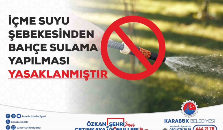 Karabük Belediyesi bahçe sulamasına yasak getirdi