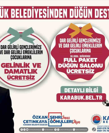 Karabük Belediyesi’nden dar gelirli çiftlere düğün destek paketi