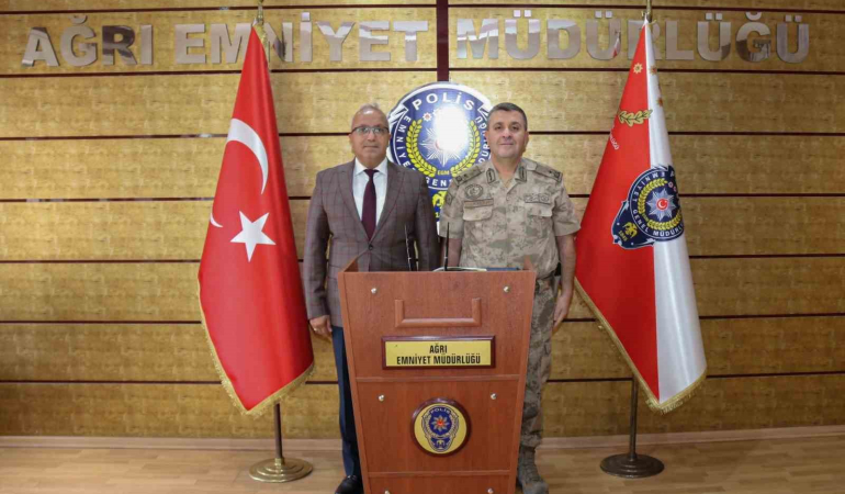 Ağrı İl Jandarma Komutanı Tuğgeneral Ki̇perden İl Emni̇yet Müdürü İpara Zi̇yaret