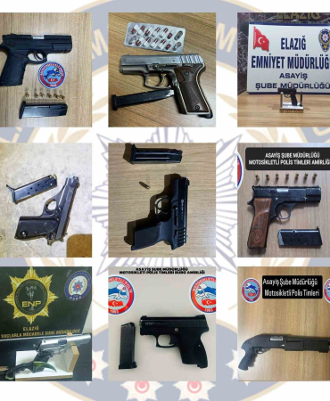 Elazığda 9 Adet Ruhsatsız Si̇lah Ele Geçi̇ri̇ldi̇
