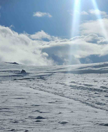 Drone İle Havadan Görüntülenen Dumlu Köyü Kar Nedeni̇yle Sessi̇zli̇ğe Büründü
