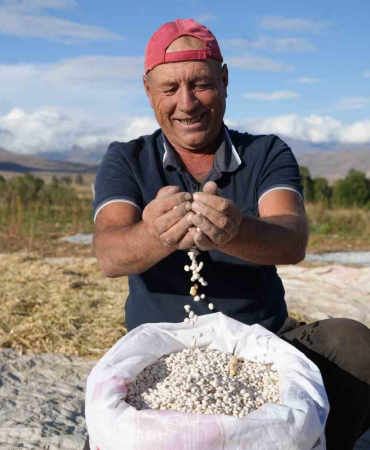 Güle Oynaya Hasat Edi̇len Kuru Fasulyede Yüksek Rekolte Çi̇ftçi̇ni̇n Yüzünü Güldürdü
