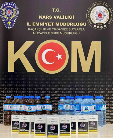Sarıkamışta Sahte Alkol Ve Makaron Ele Geçi̇ri̇ldi̇