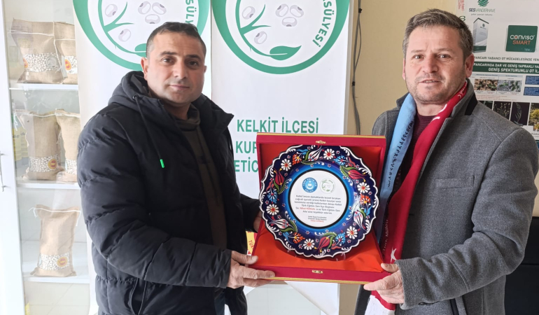 Coğrafi işaretli ürünün tanıtımına  plaketli teşekkür