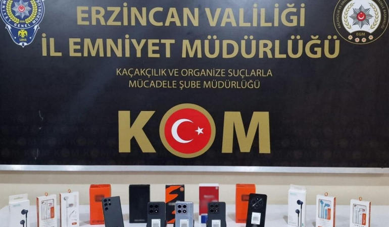 Erzincan’da gümrük kaçağı telefon