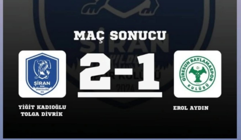 Şiran Yıldızspor   Batlamaspor’ u  2 – 1 mağlup etti