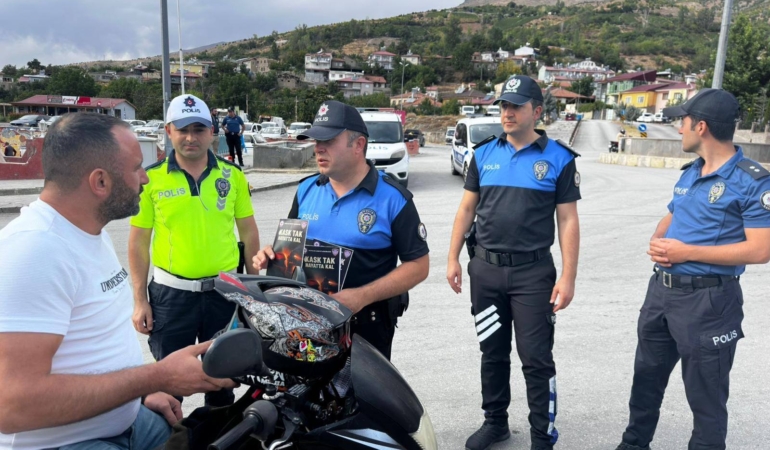 Erzincan Üzümlü’de Kask Denetimi