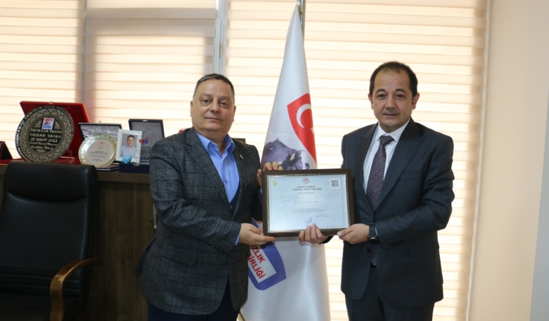 Erzincan DSYB’ye 1. sınıf örgüt belgesi