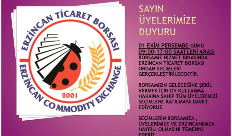 Erzincan Ticaret Borsası’nda Seçim Heyecanı: İki Aday Yarışacak